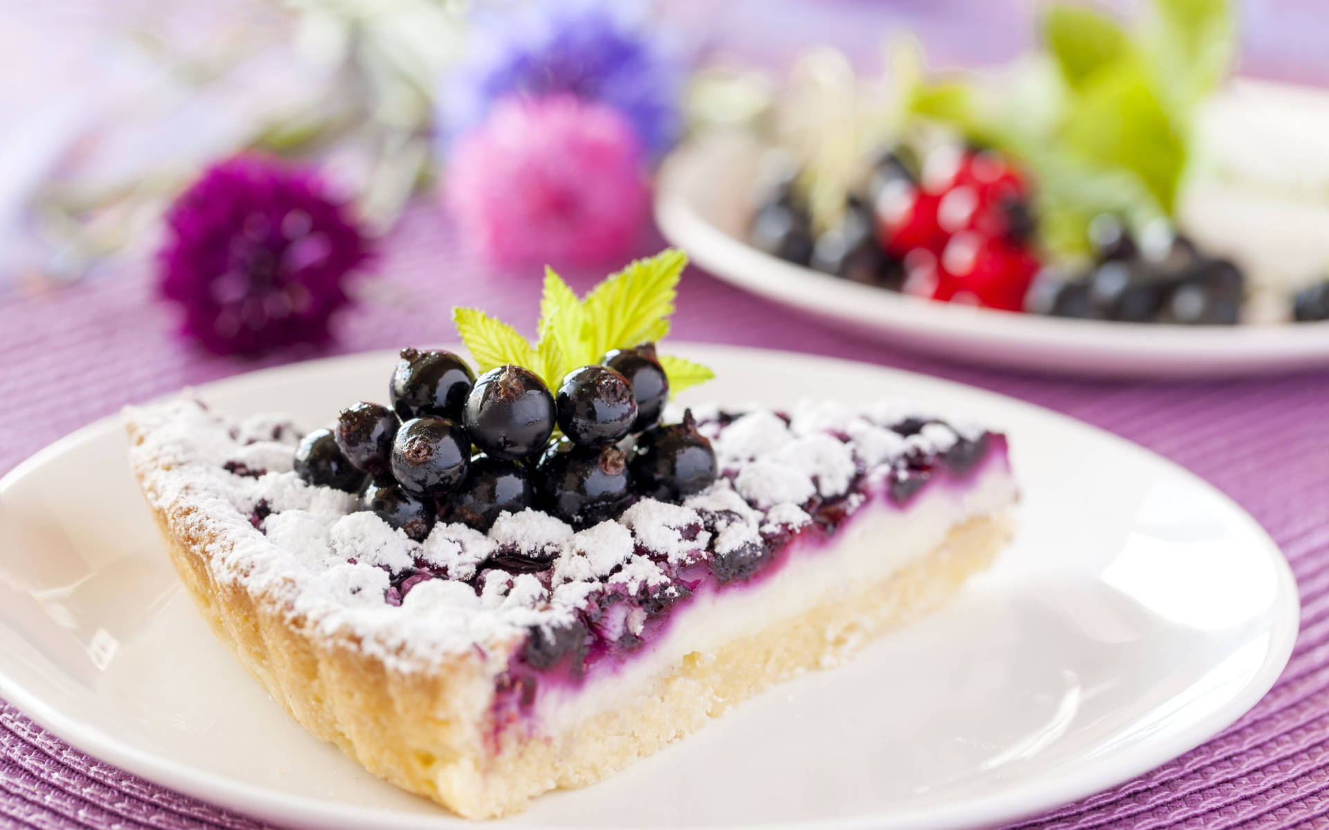 Slice Of Berry Cheesecake Background