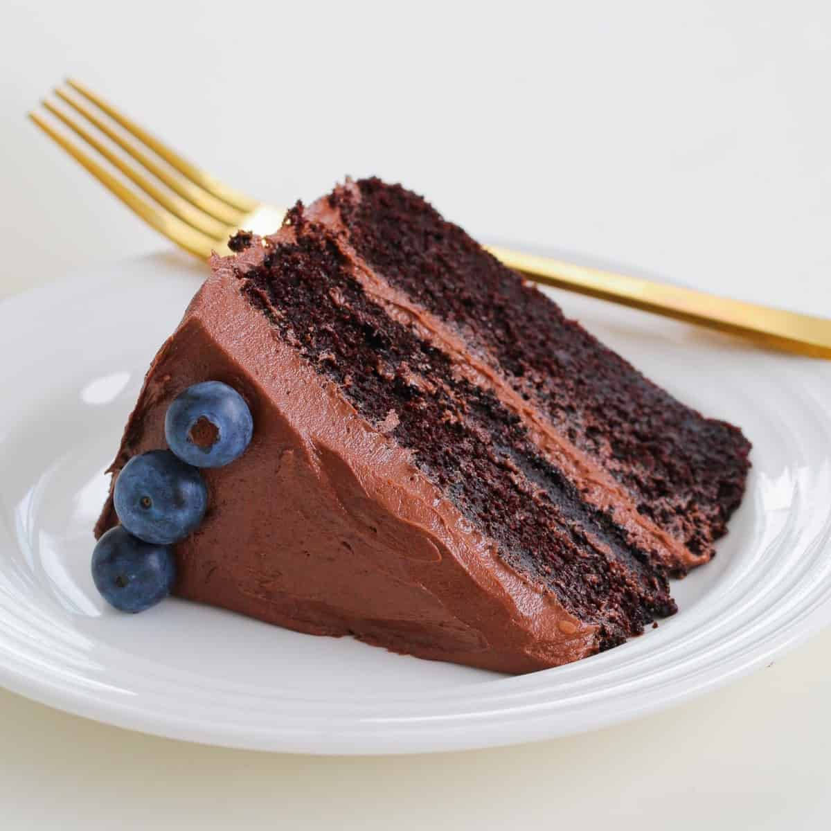 Slice Of Blueberry Chocolate Cake Background