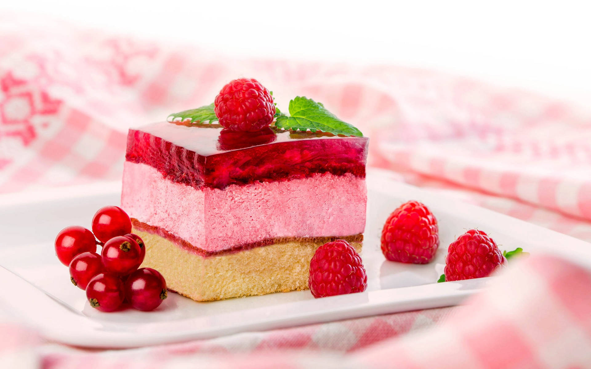 Slice Of Jello Berry Cake Background