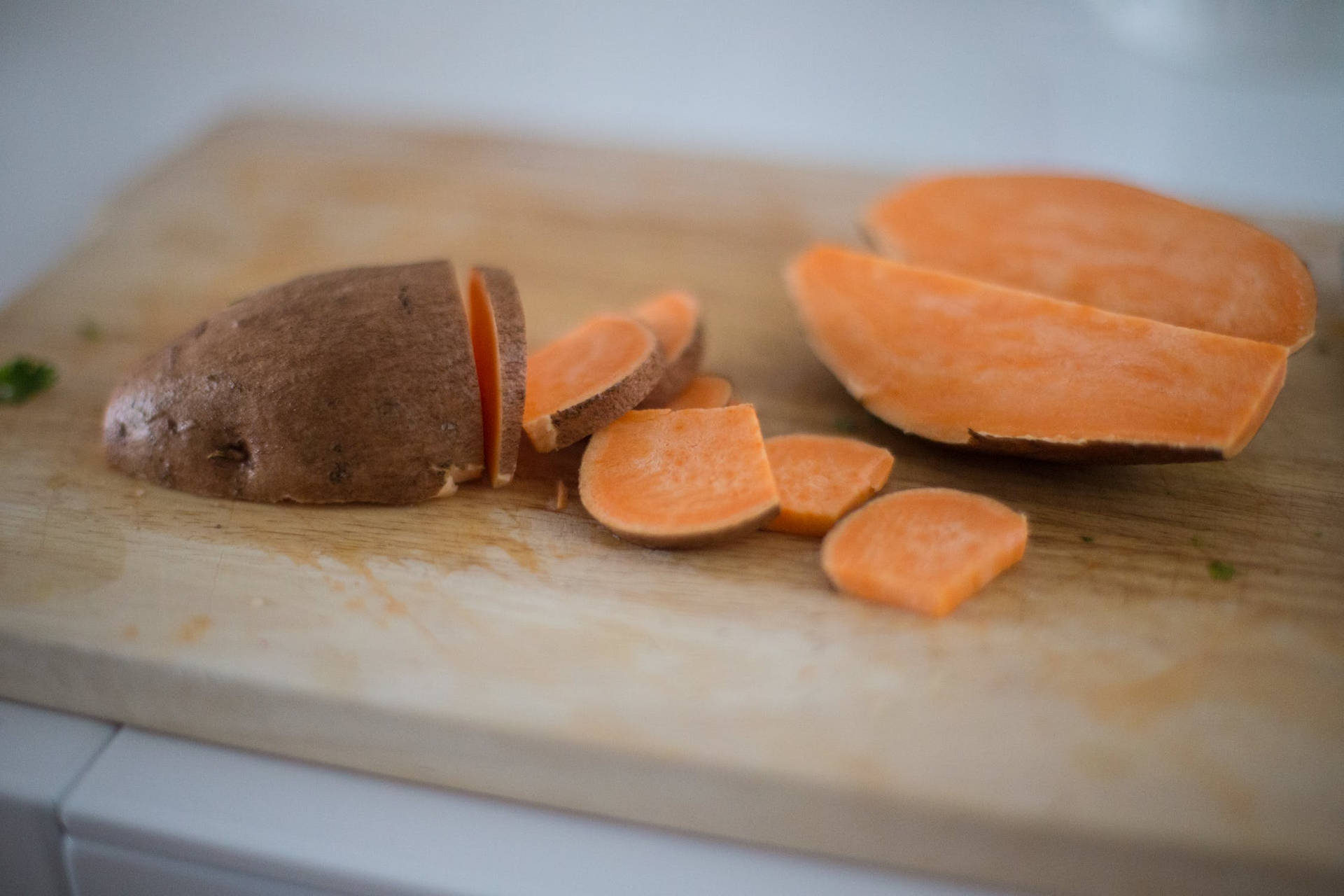 Slice Sweet Potato Background