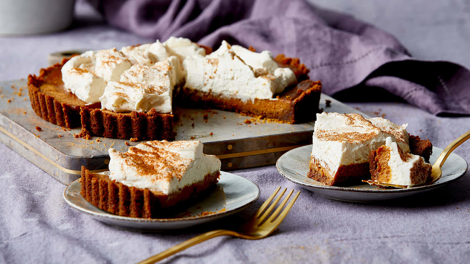 Sliced Brown Tarts Serving Background