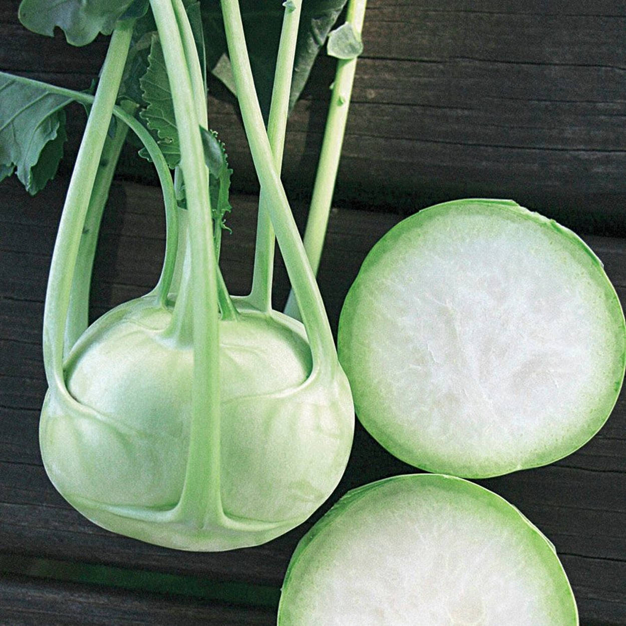 Sliced Kohlrabi Vegetables Background