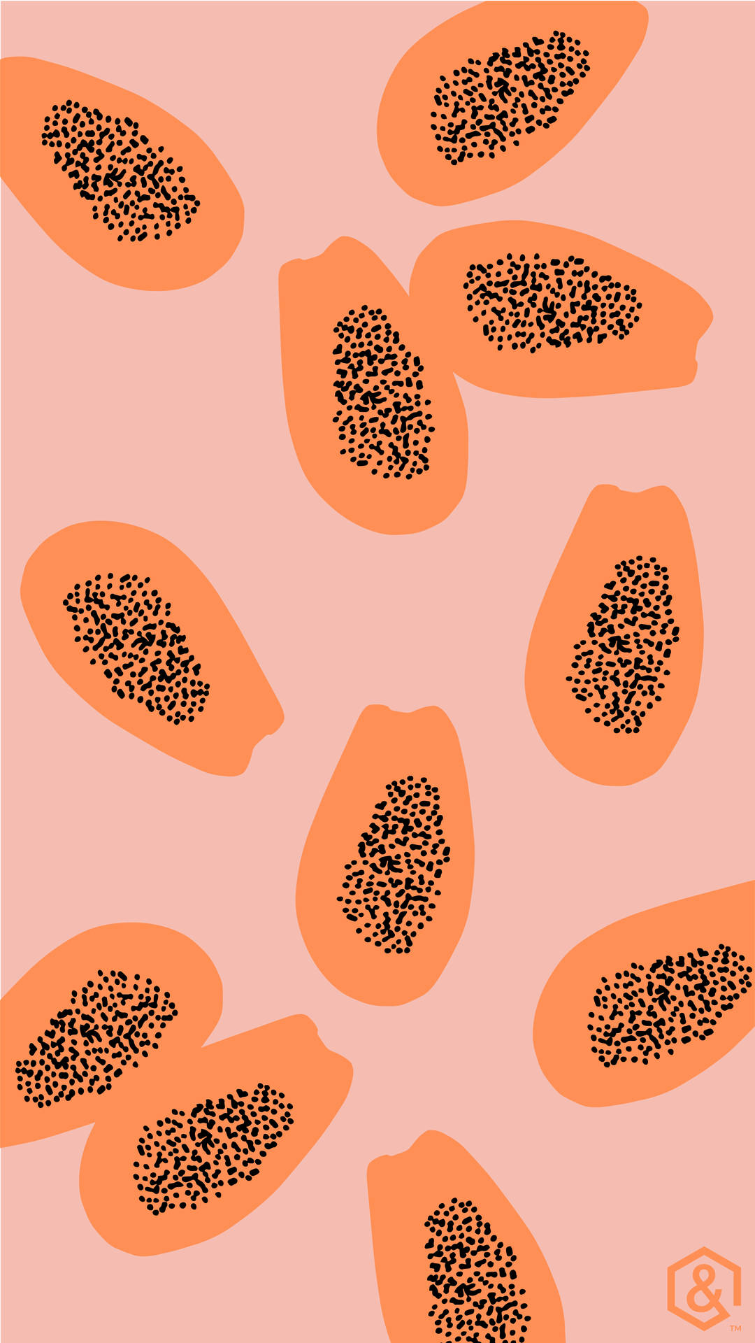 Sliced Papaya Fruits Pastel Pink Digital Art