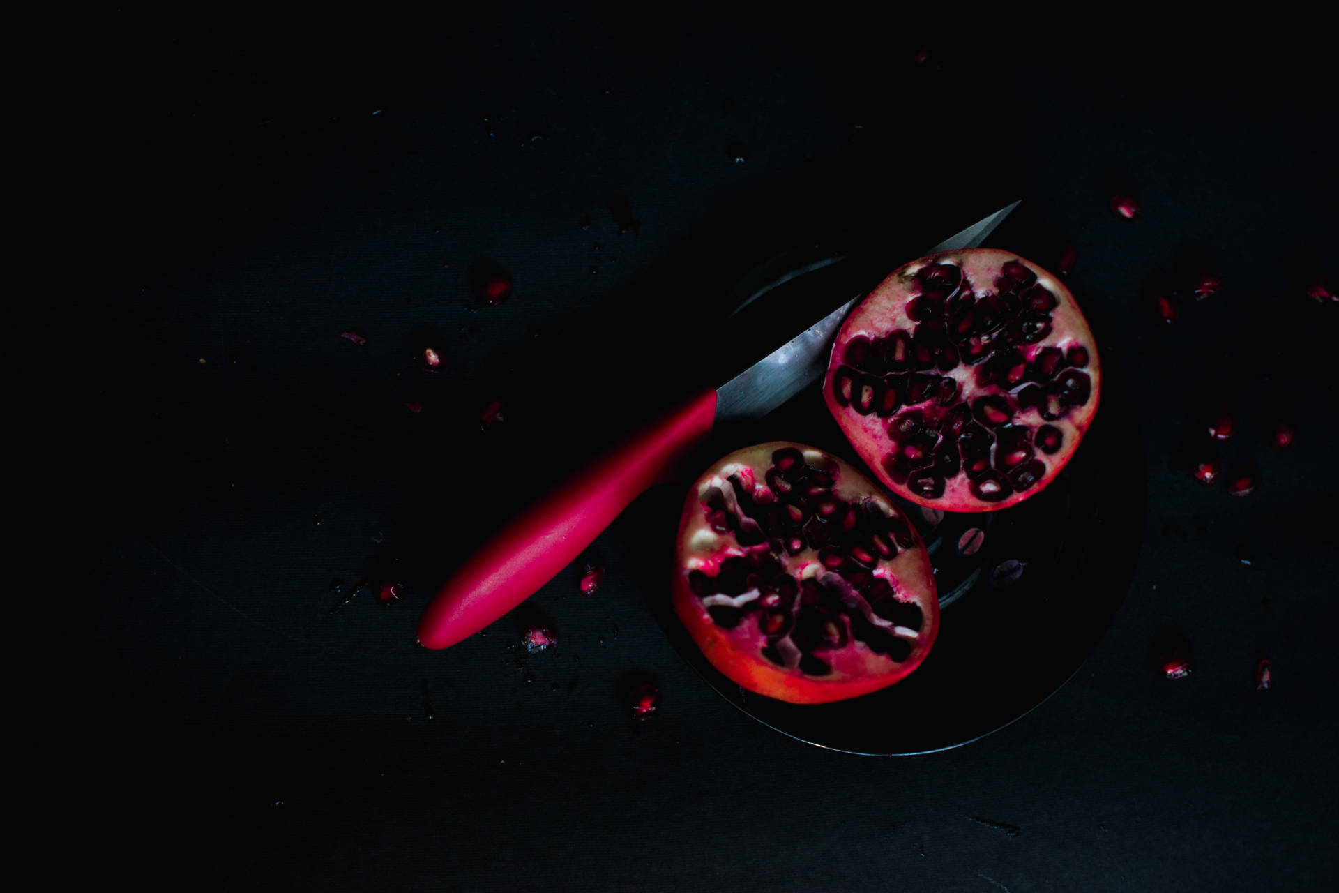 Sliced Pomegranate For Fruits Background