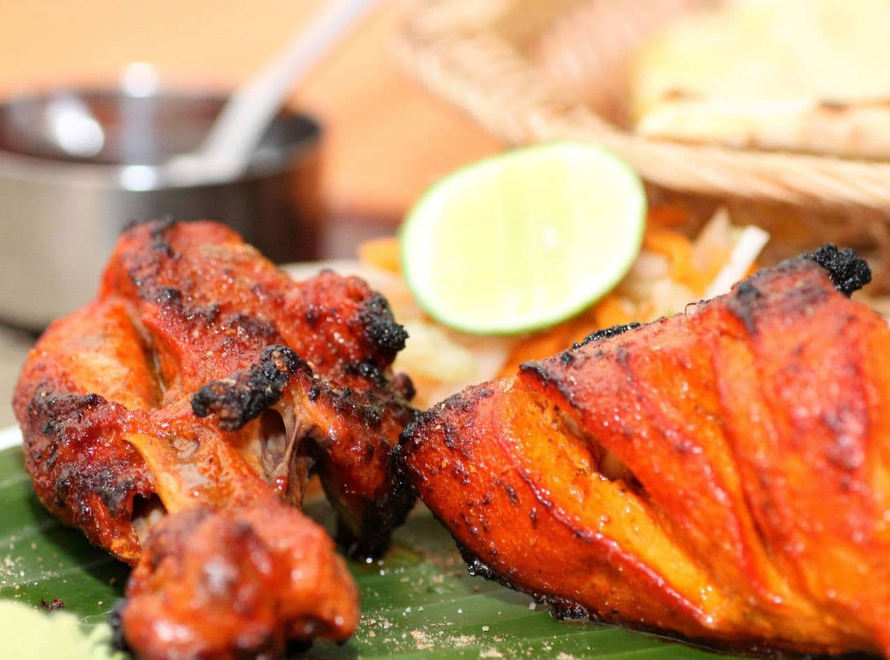 Sliced Tandoori Chicken Background