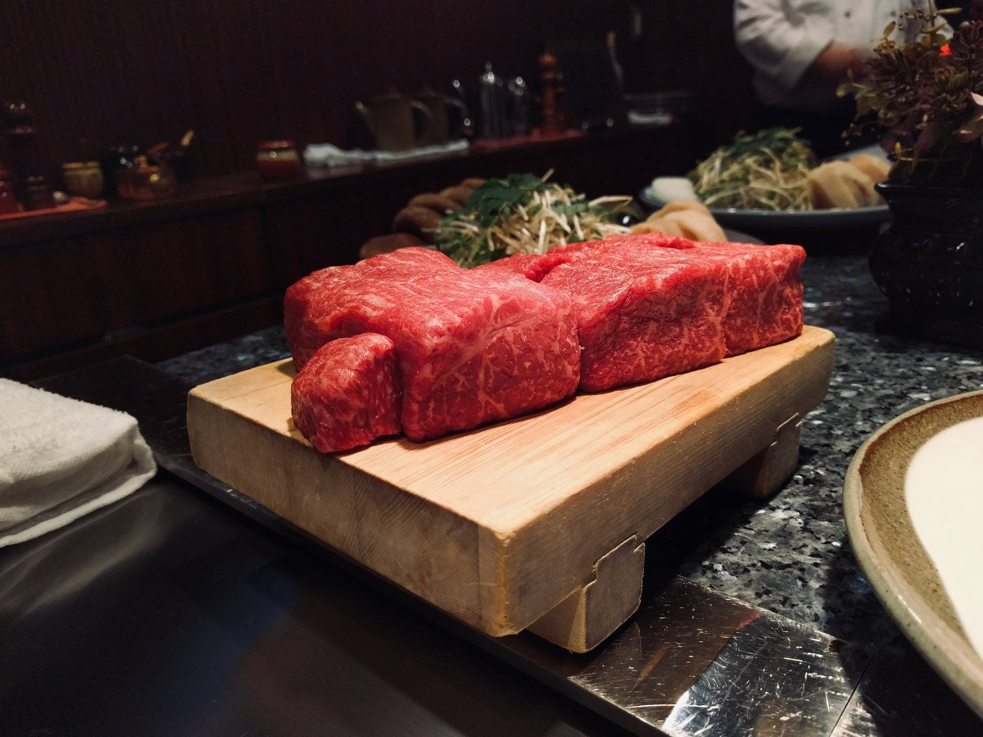 Slices Of Red Rare Kobe Beef