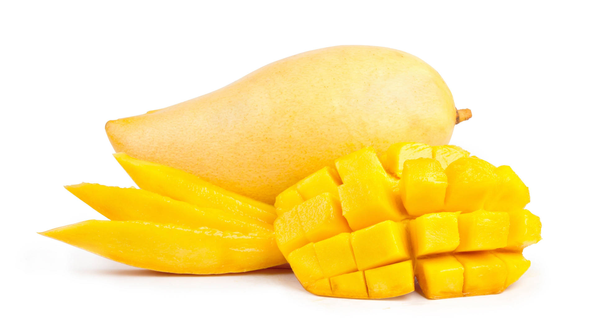 Slices Of Ripe Mango Fruit Background