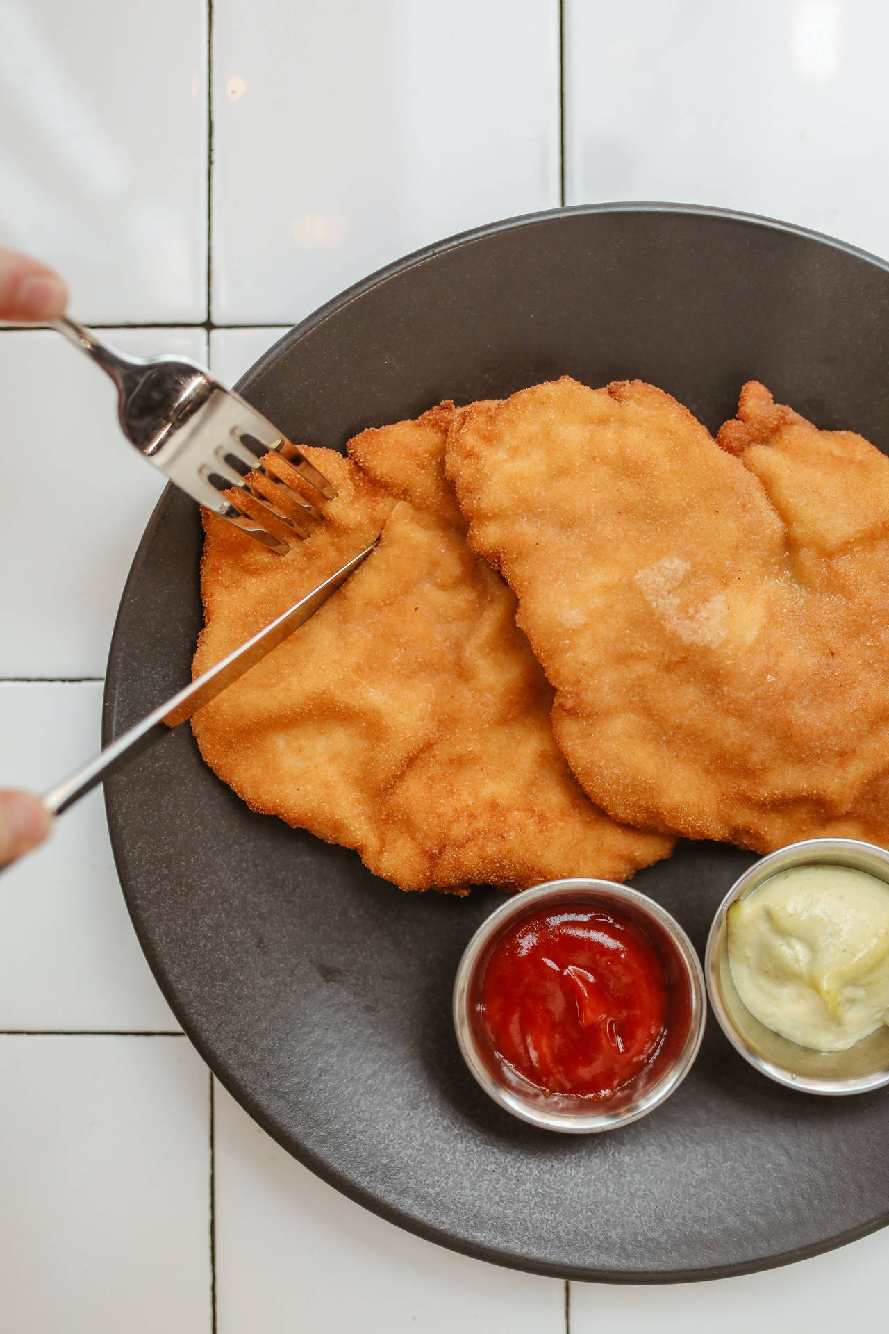 Slicing Wiener Schnitzel Background