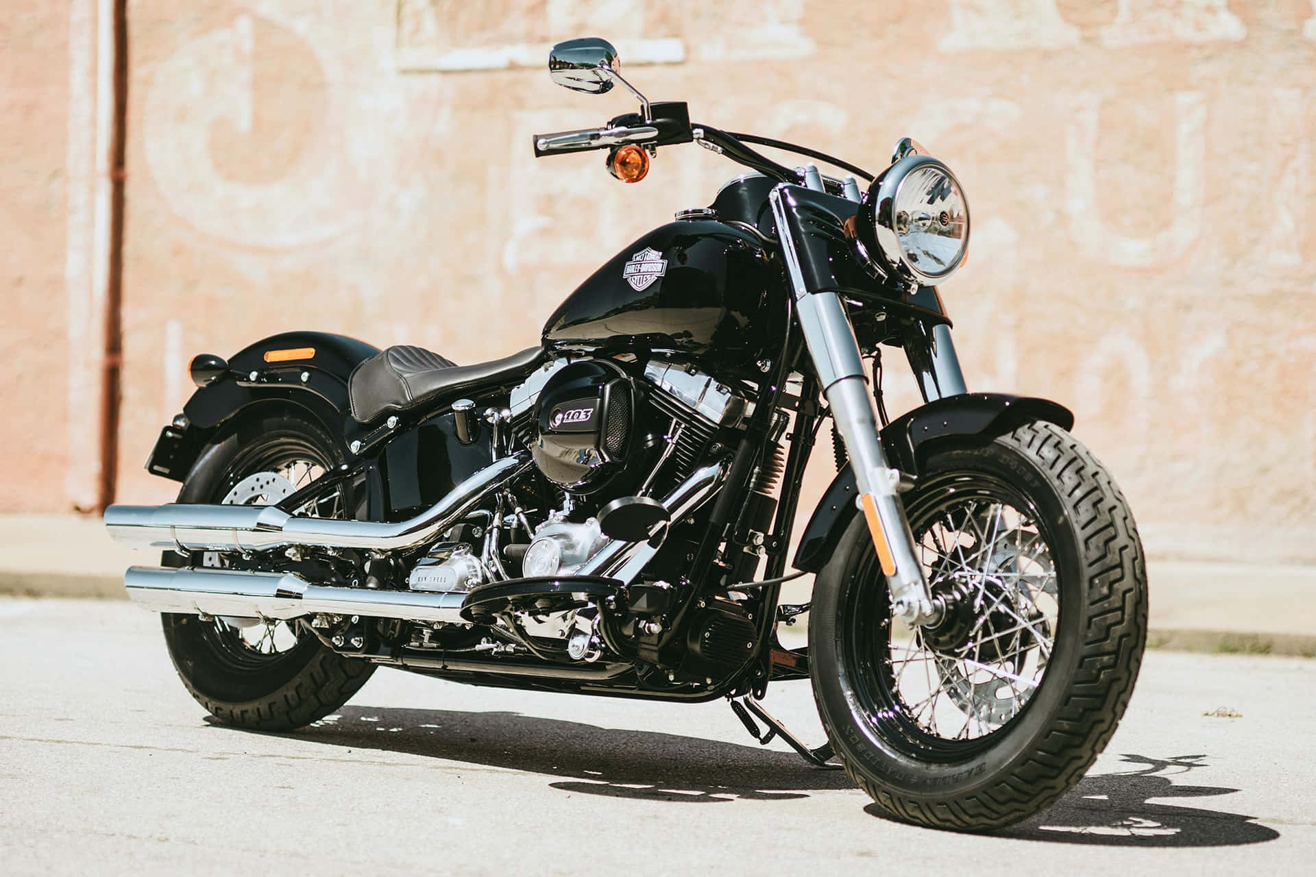 Slim Black Motorcycle Background