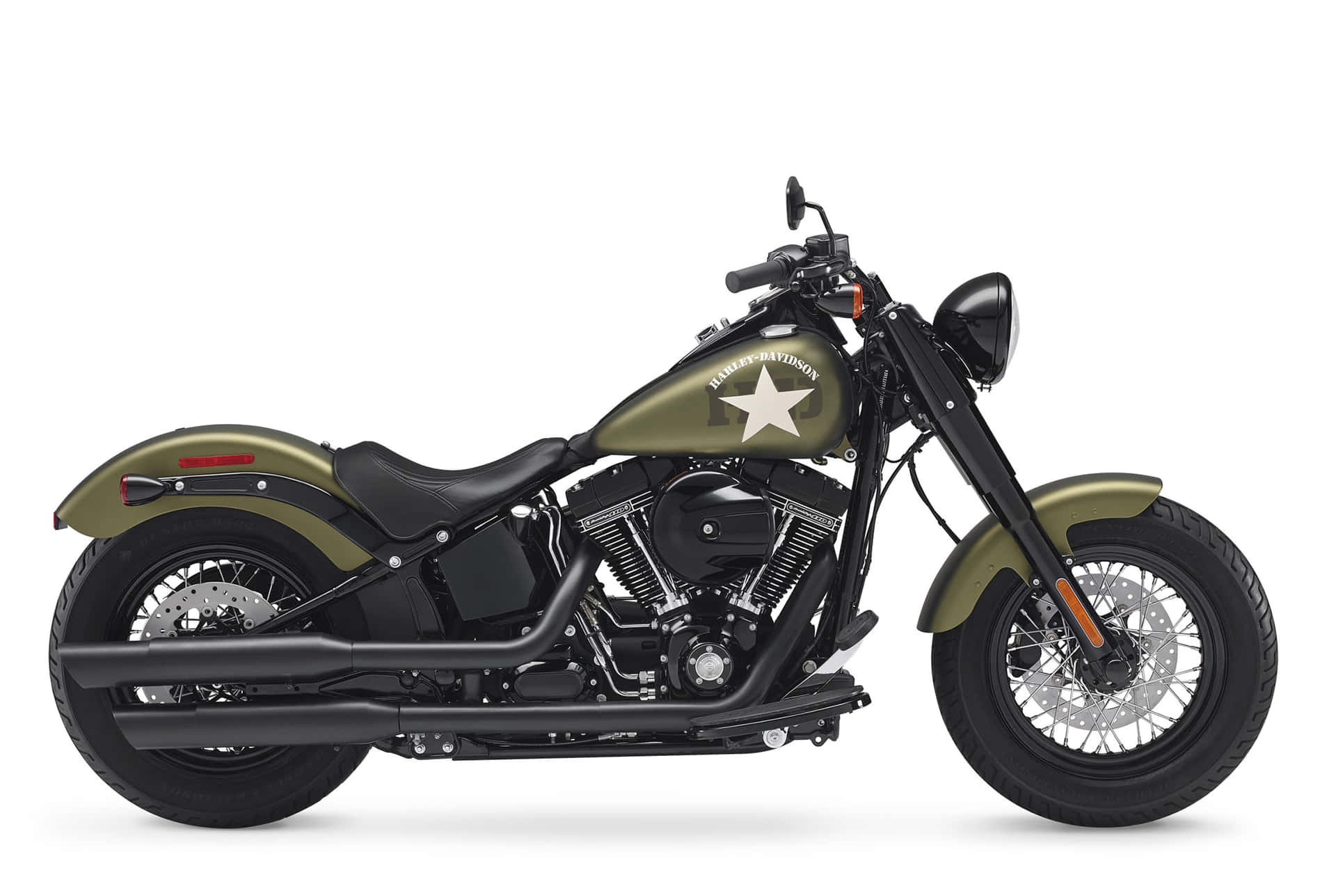 Slim Motorcycle With Star Background