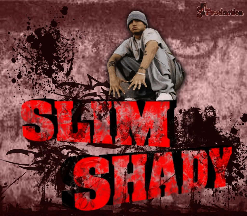 Slim Shady Eminem With Name Background