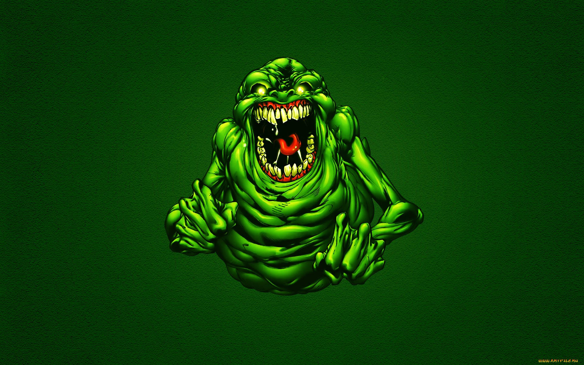 Slimer, The Iconic Green Ghost From Ghostbusters, Wreaks Havoc! Background