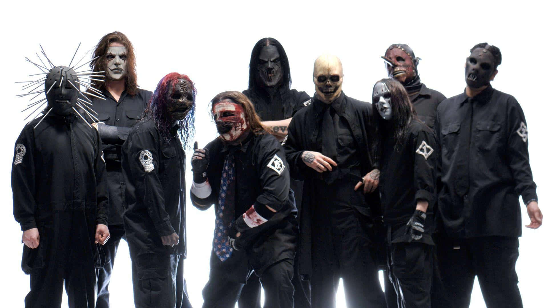 Slipknot Desktop Male Group Wearing Black Suits Background