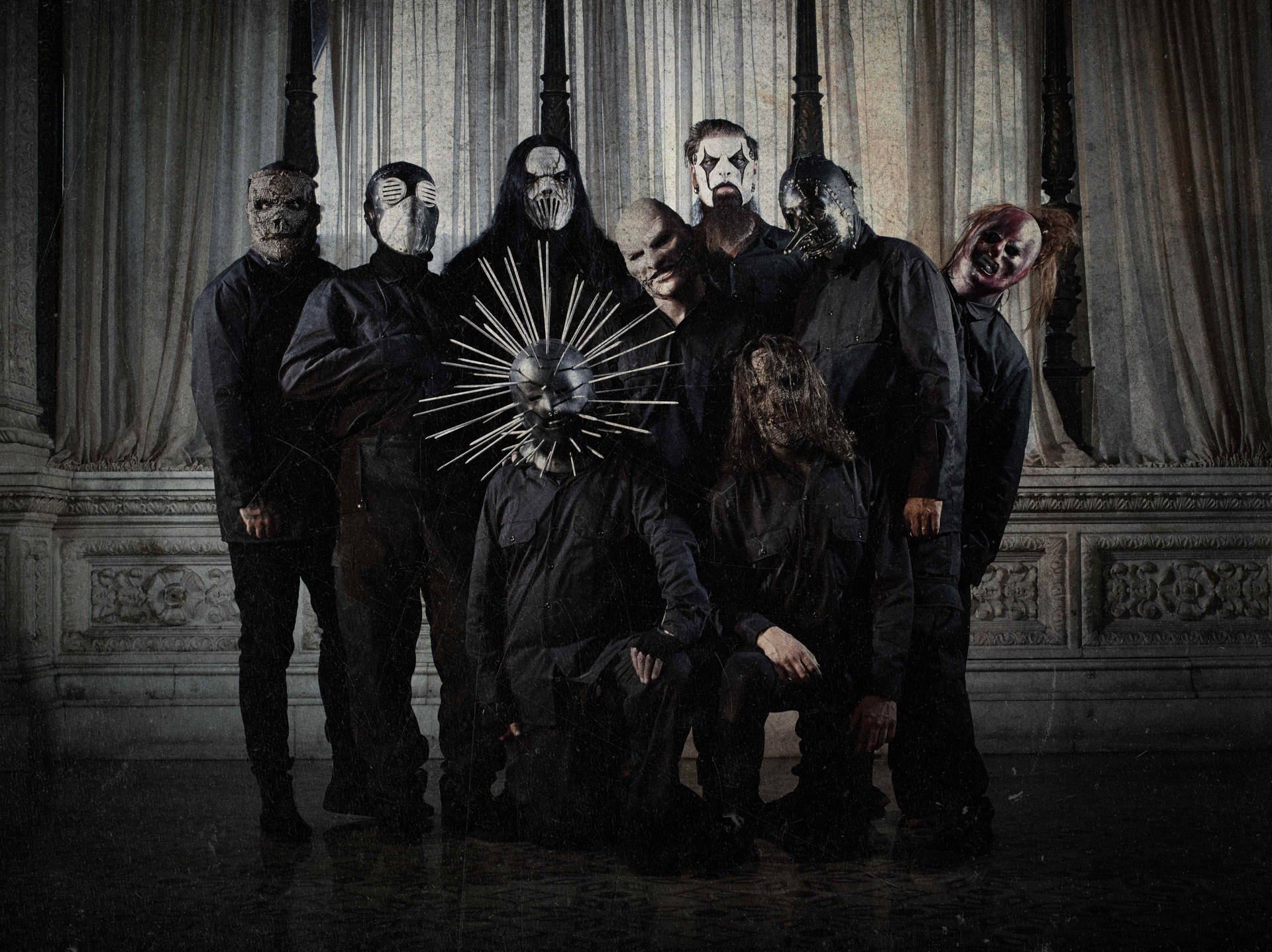 Slipknot Members At Dramatic Room Background