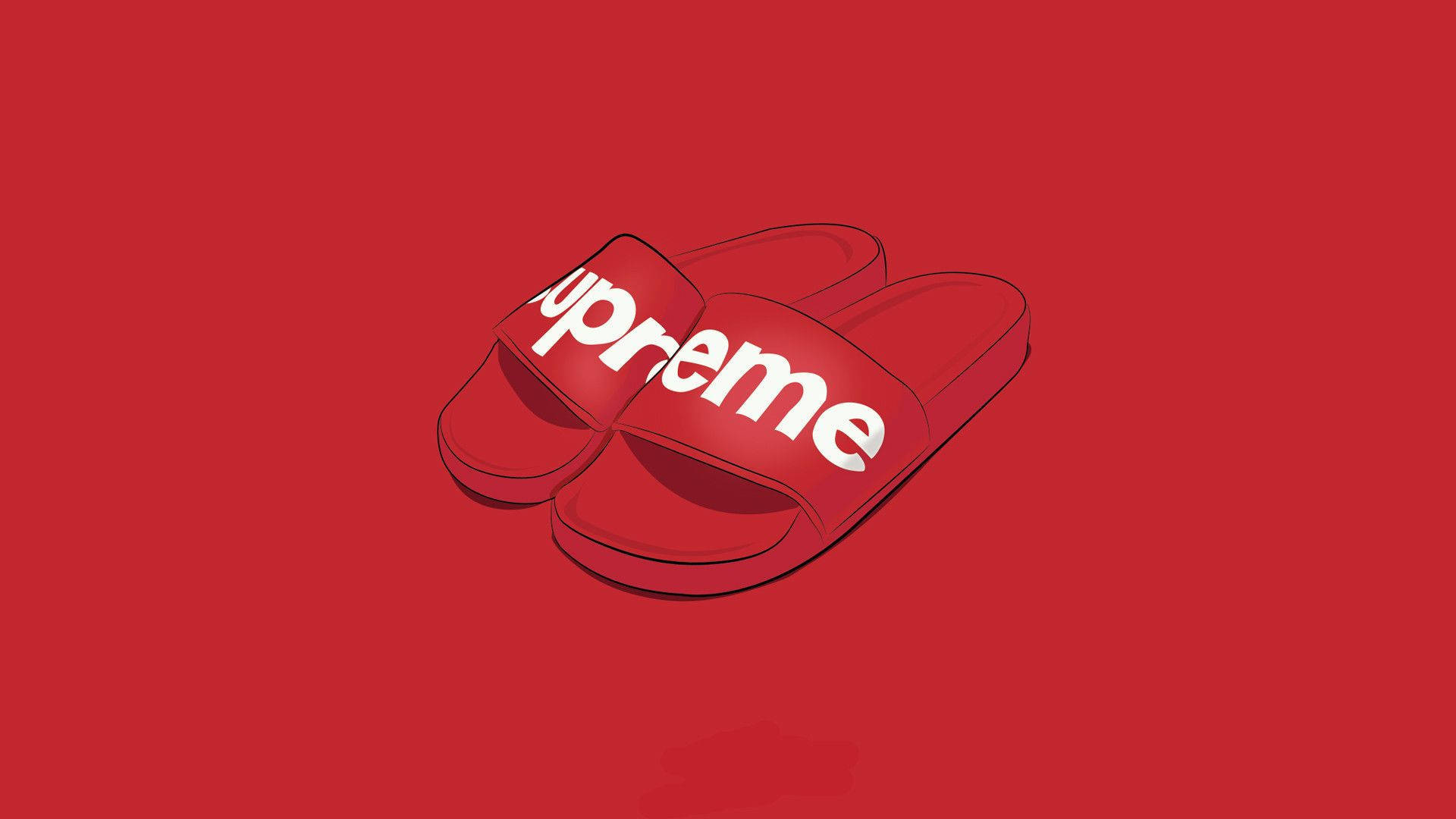 Slippers With Red Supreme Logo
