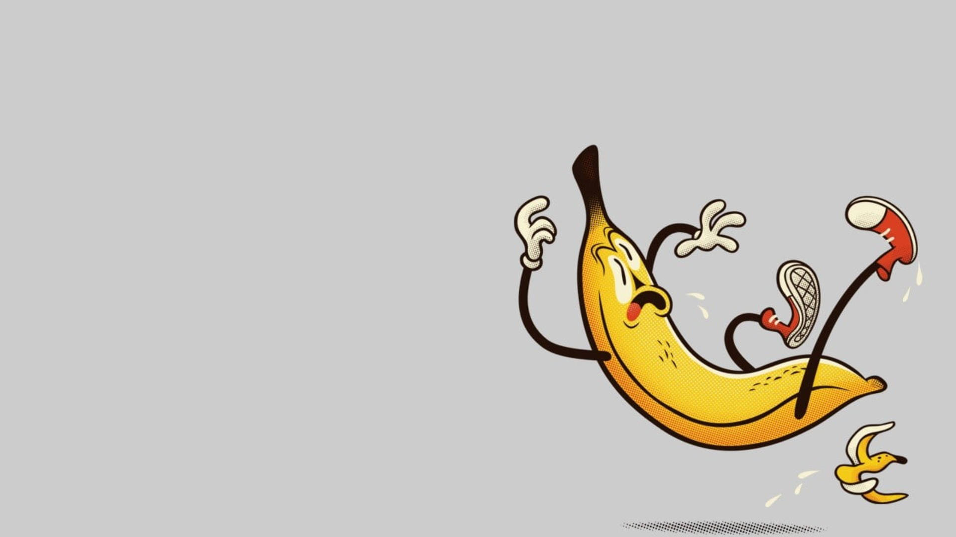 Slipping Banana Cartoon Background