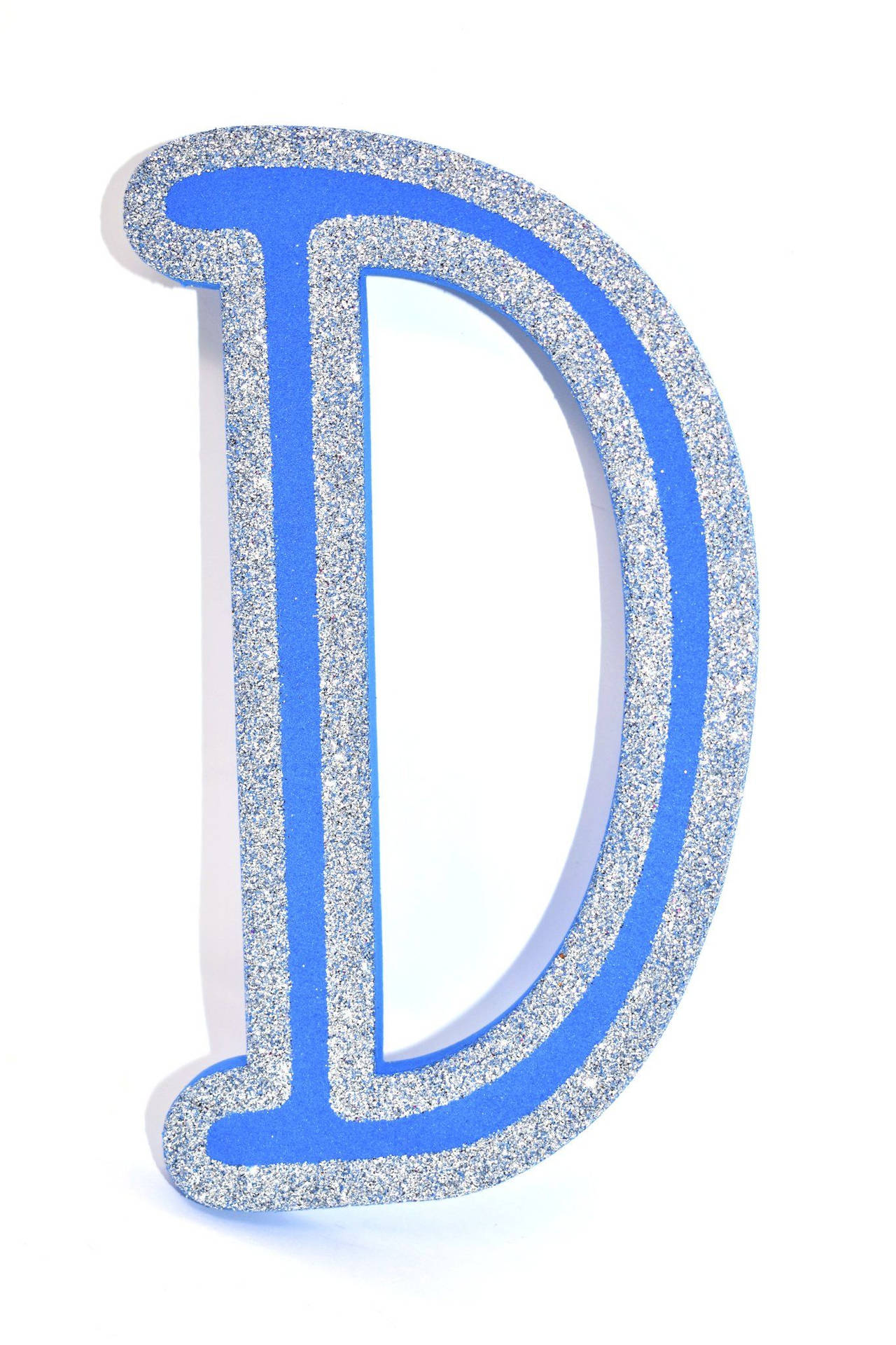 Sliver Glitter Letter D Background