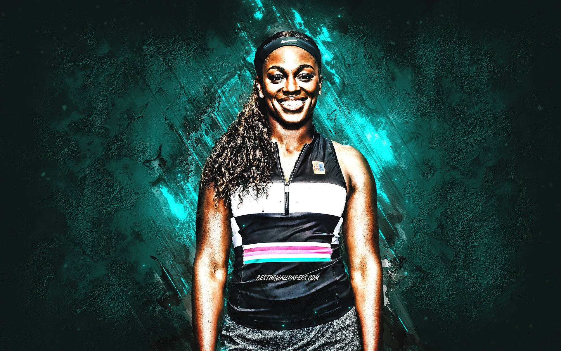 Sloane Stephens Green Fan Art Background