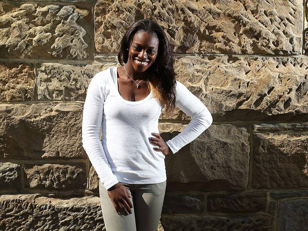 Sloane Stephens In White Long Sleeves Background