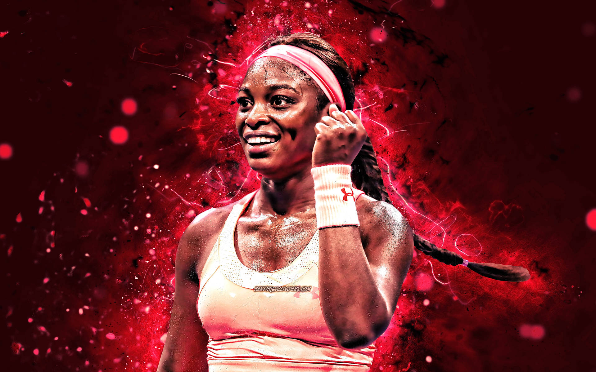 Sloane Stephens Red Fan Art Background