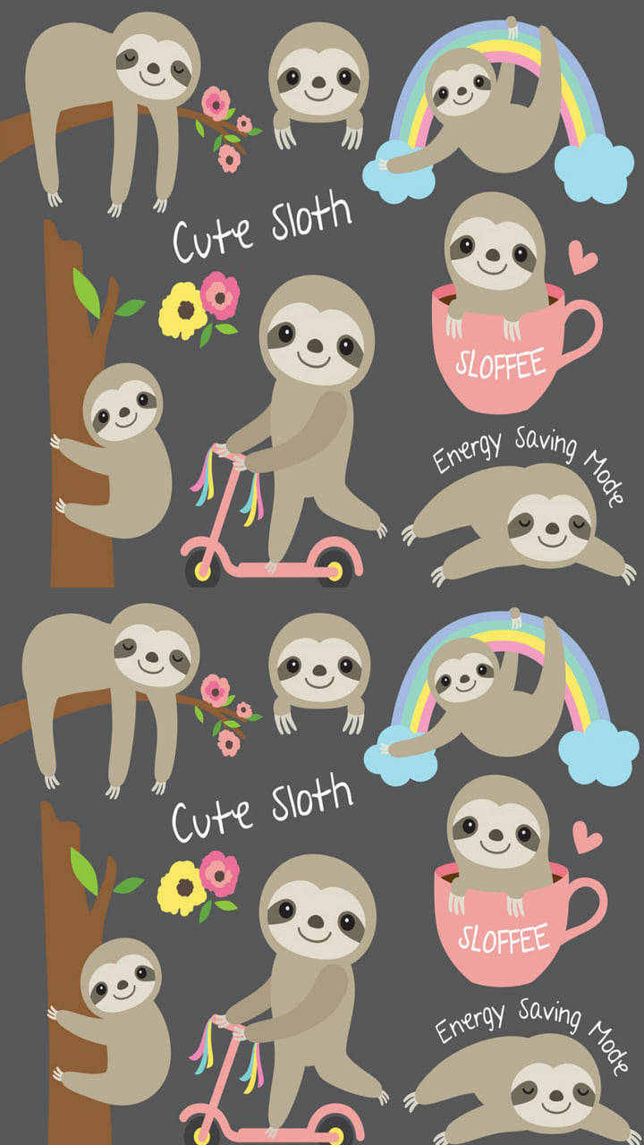 Sloth Aesthetic Clip Art Background