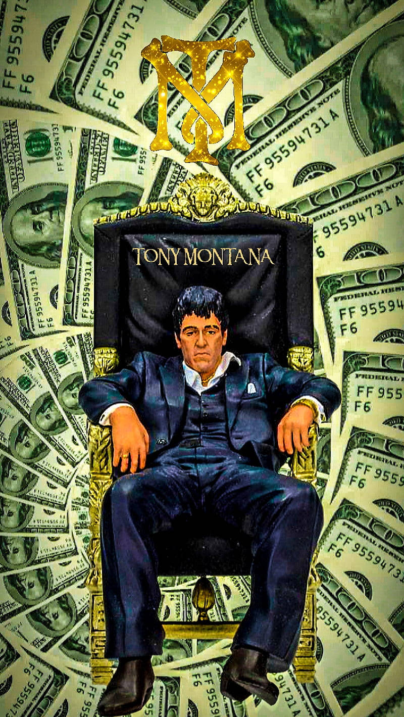 Slouching Al Pacino Scarface Dollar Bill Background