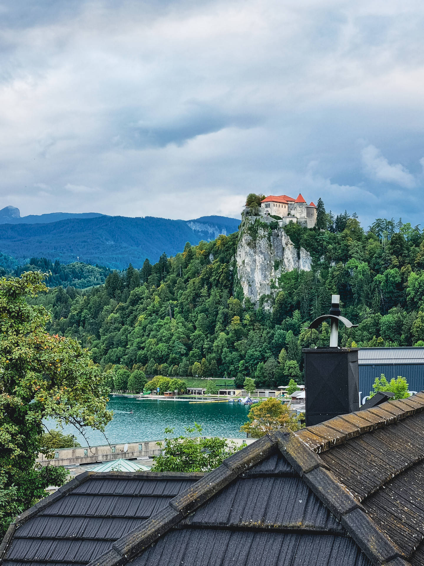 Slovenia Castle Rocky Cliff Background