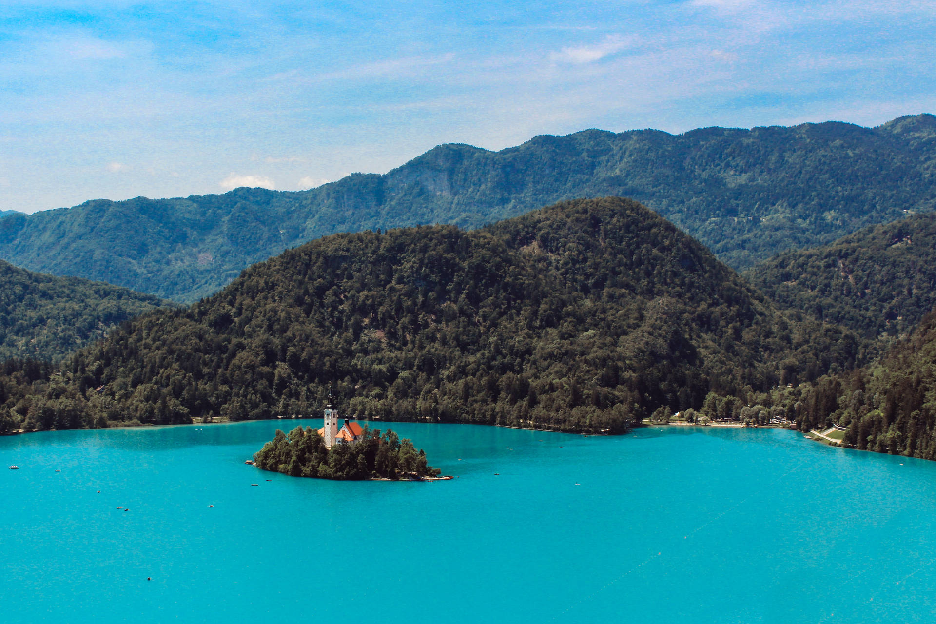 Slovenia Dark Turquoise Lake Bled Background