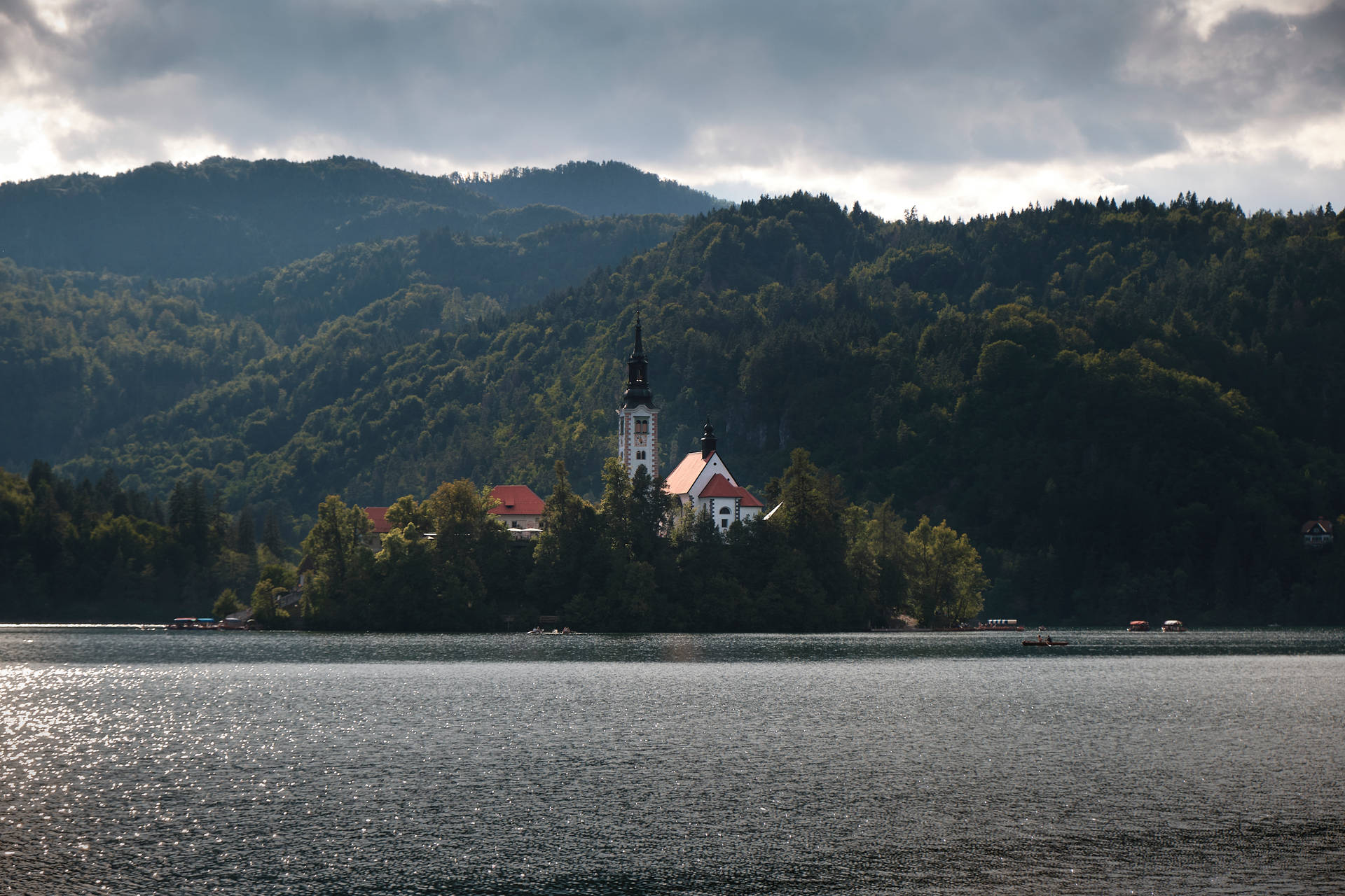 Slovenia Glistening Lake Bled Background