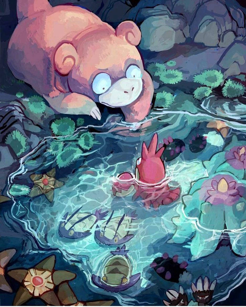 Slowpoke In Mystical Nature Spring