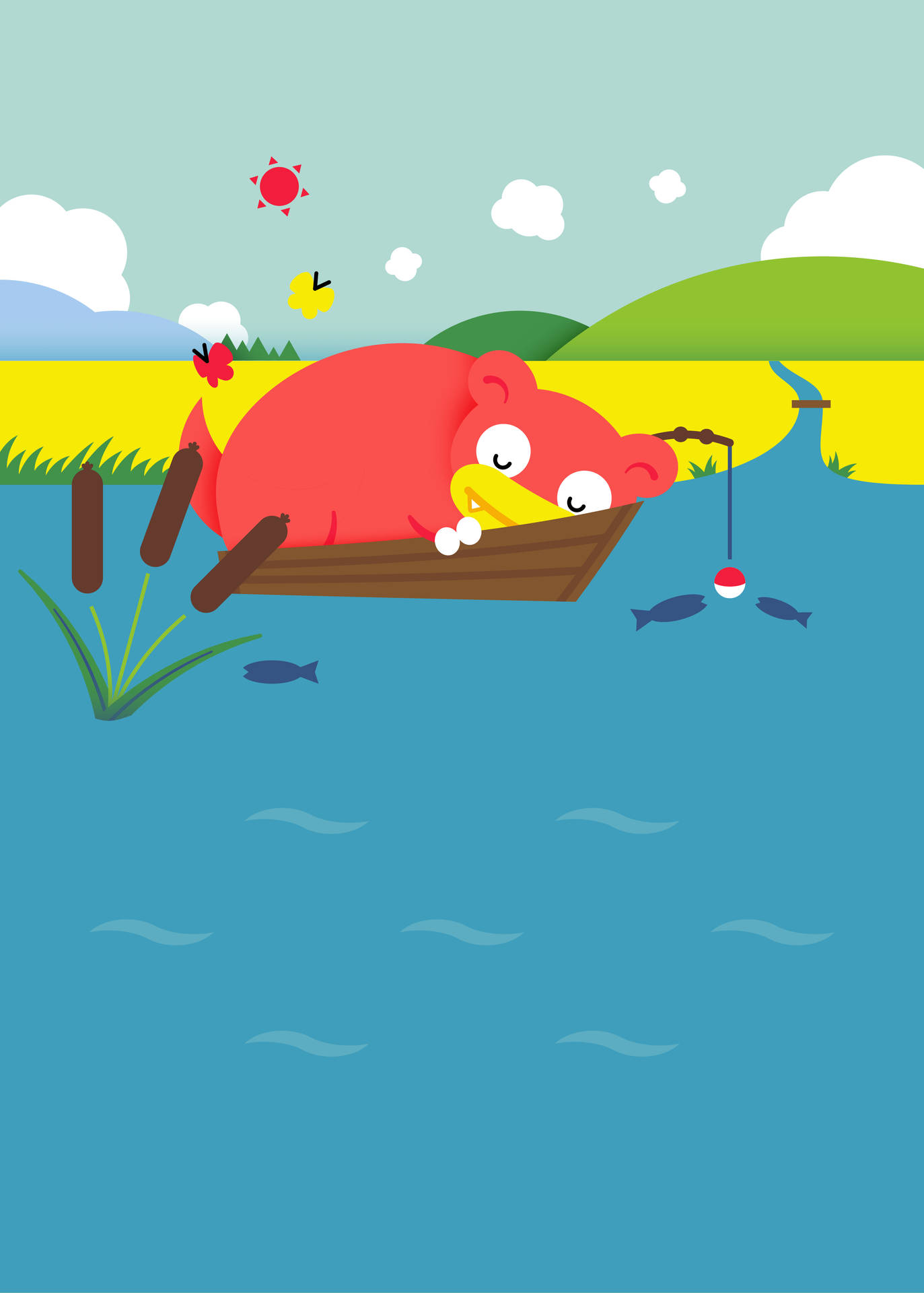 Slowpoke On Boat Portrait Background