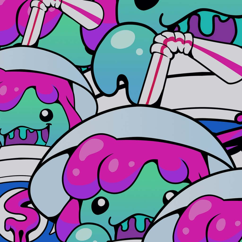 Slushy Monster Pattern Background