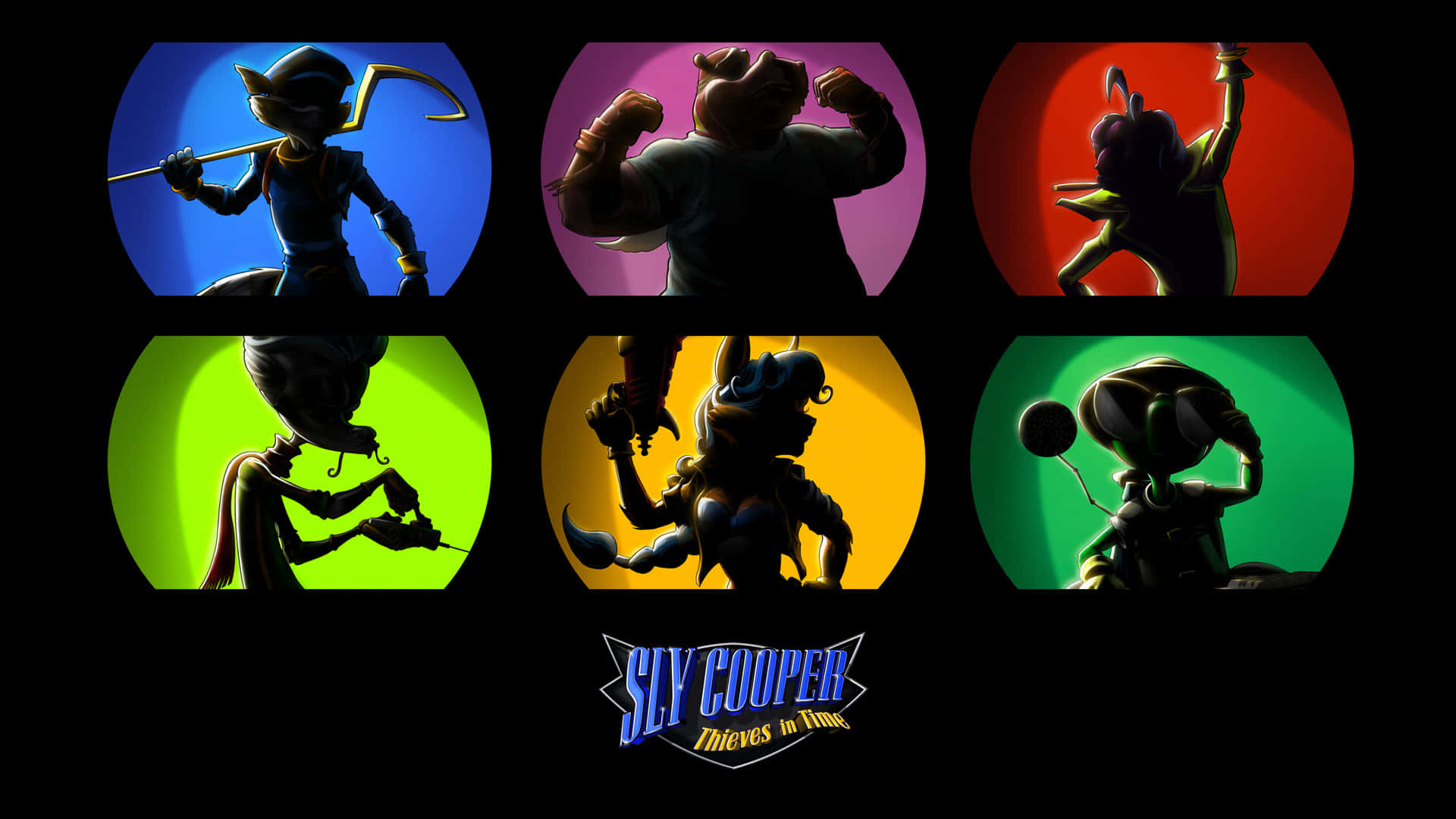 Sly Cooper Cast With Spotlight Background