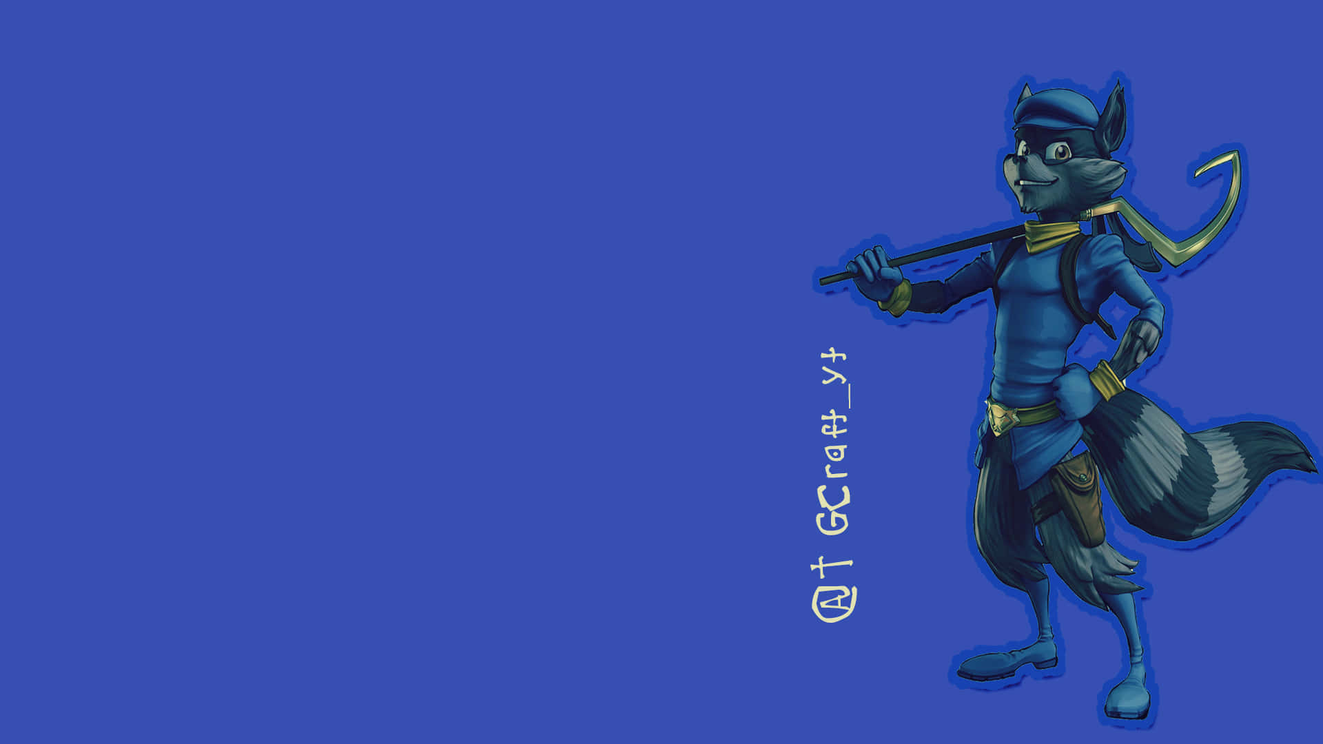 Sly Cooper On A Bright Blue Background Background