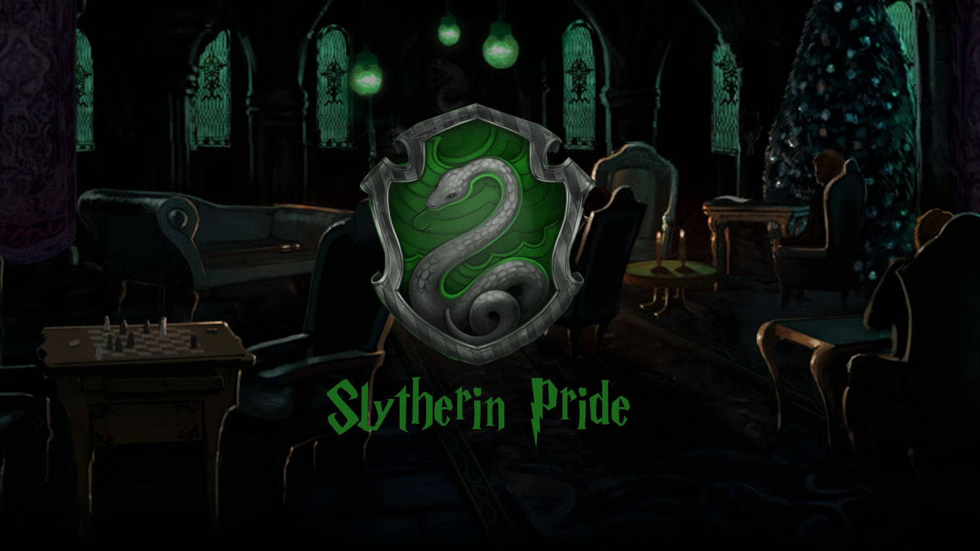 Slytherin Aesthetic Emblem And Pride Background