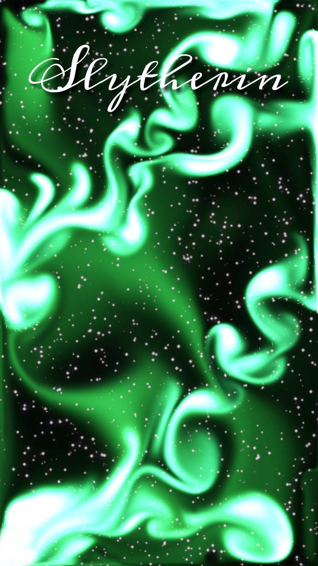 Slytherin Aesthetic Glowing Green Effect Background