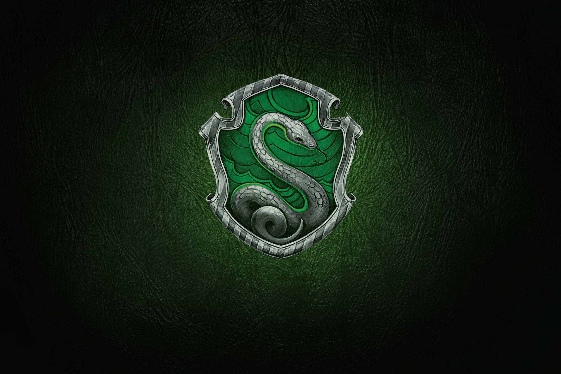 Slytherin Aesthetic Green Leather Texture Background