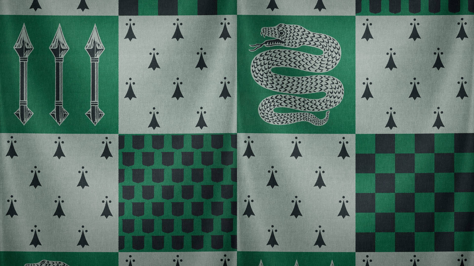Slytherin Colors Checkerboard Art Background