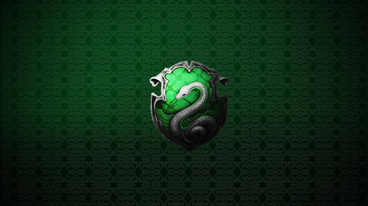 Slytherin Crest Green Pattern Background