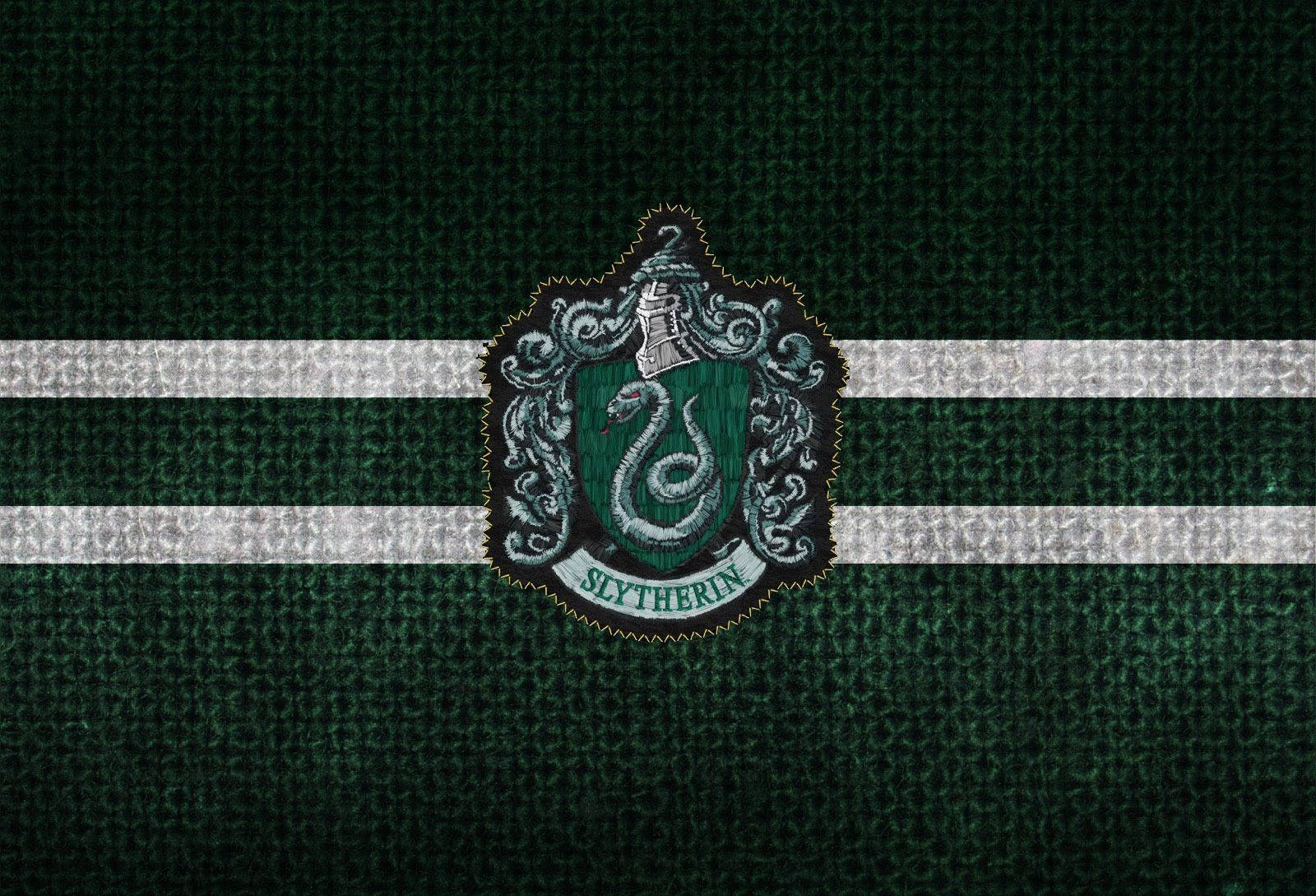 Slytherin Crest Knitted Fabric Background