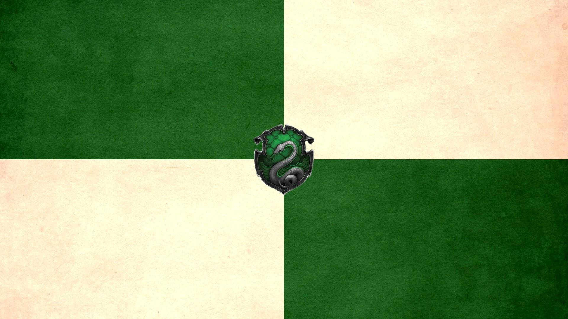 Slytherin Crest On Checkers Background