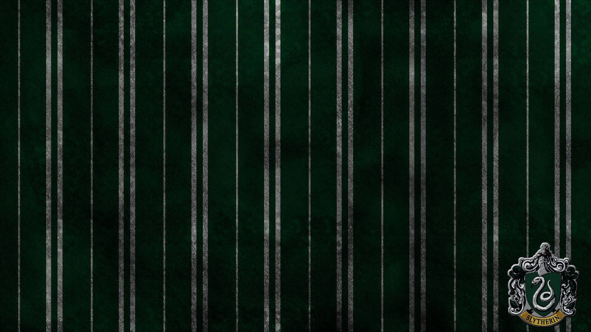 Slytherin Green Silver Stripes Background