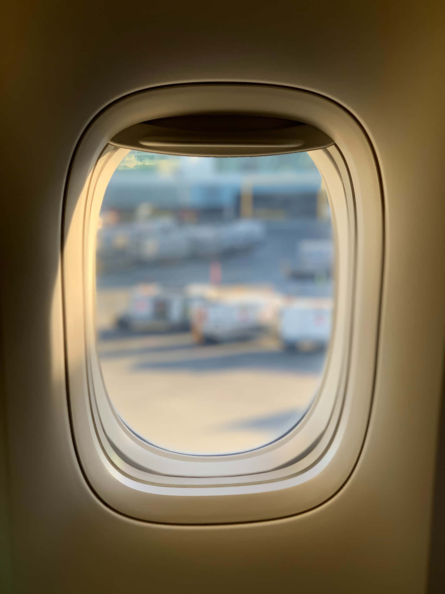 Small Airtight Window Inside Airplane Background