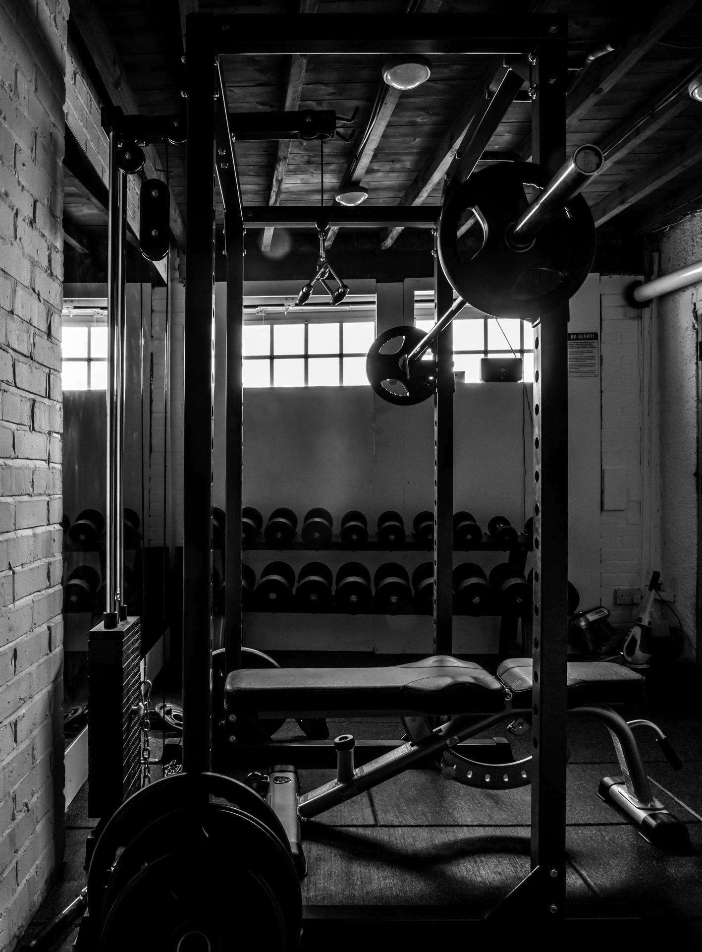Small Black And White Gym Background