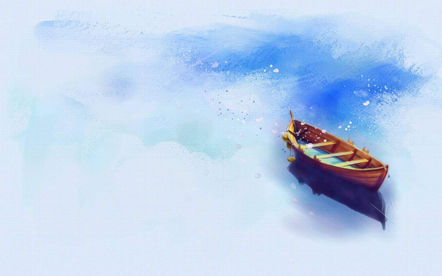 Small Boat Painting Desktop Background