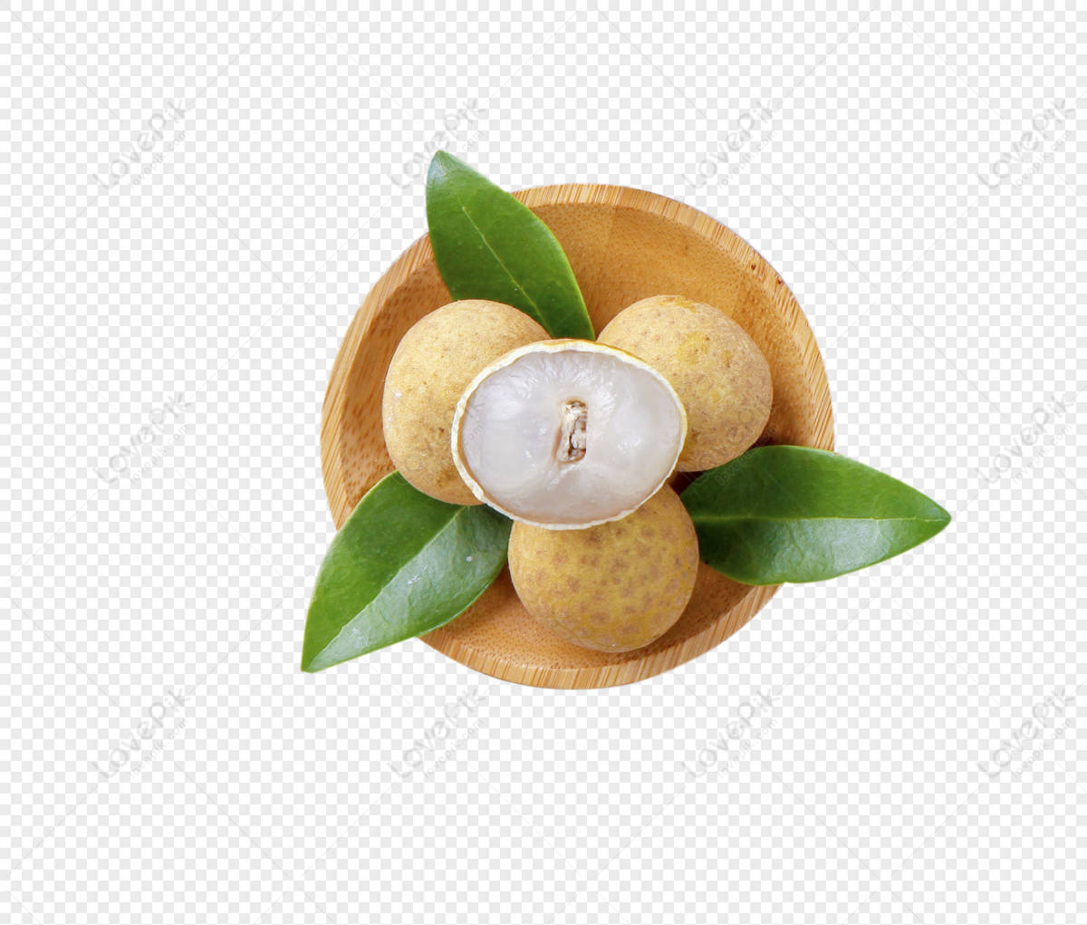 Small Bowl Of Longan Fruits Background