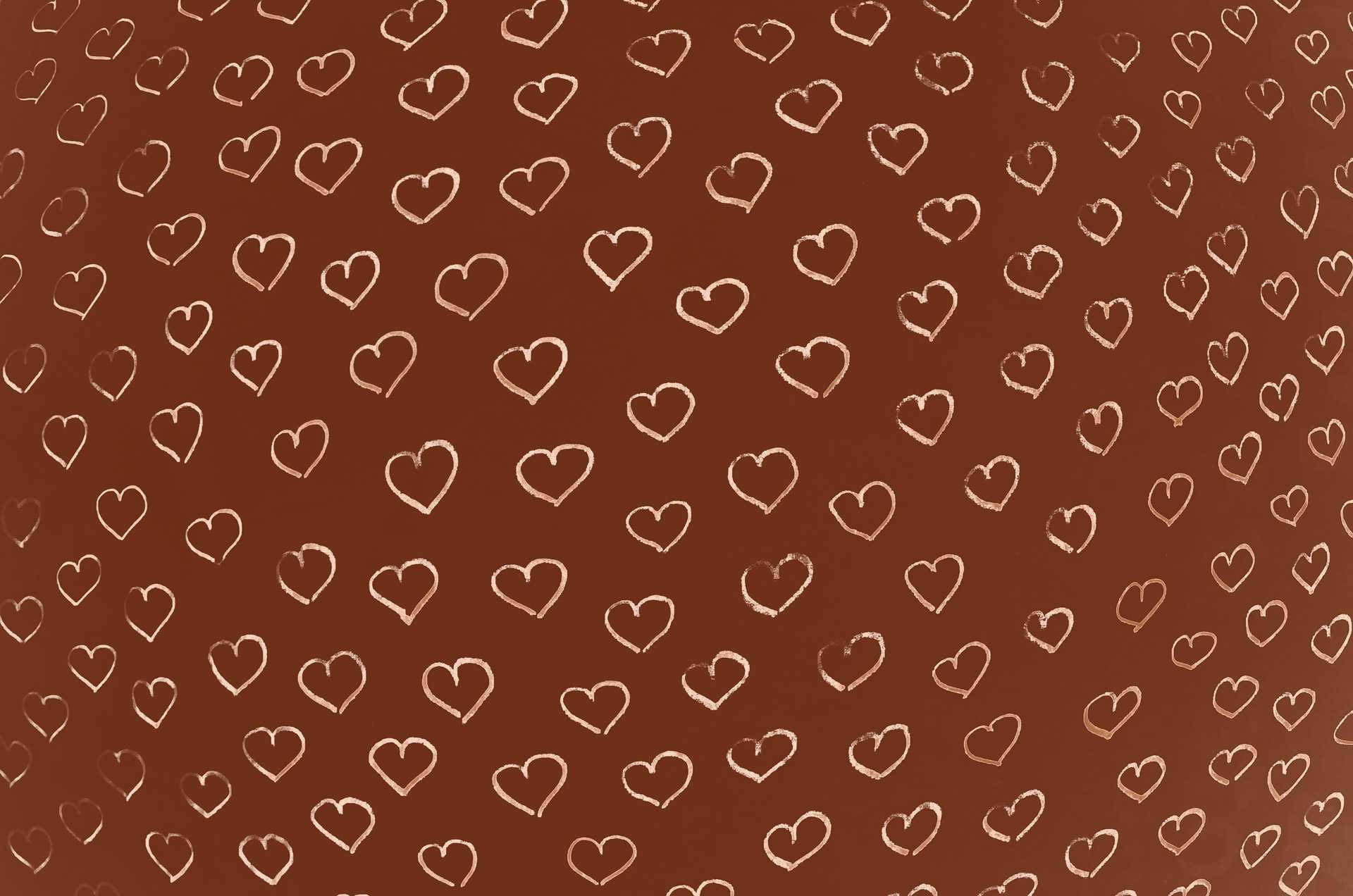 Small Brown Aesthetic Hearts Background