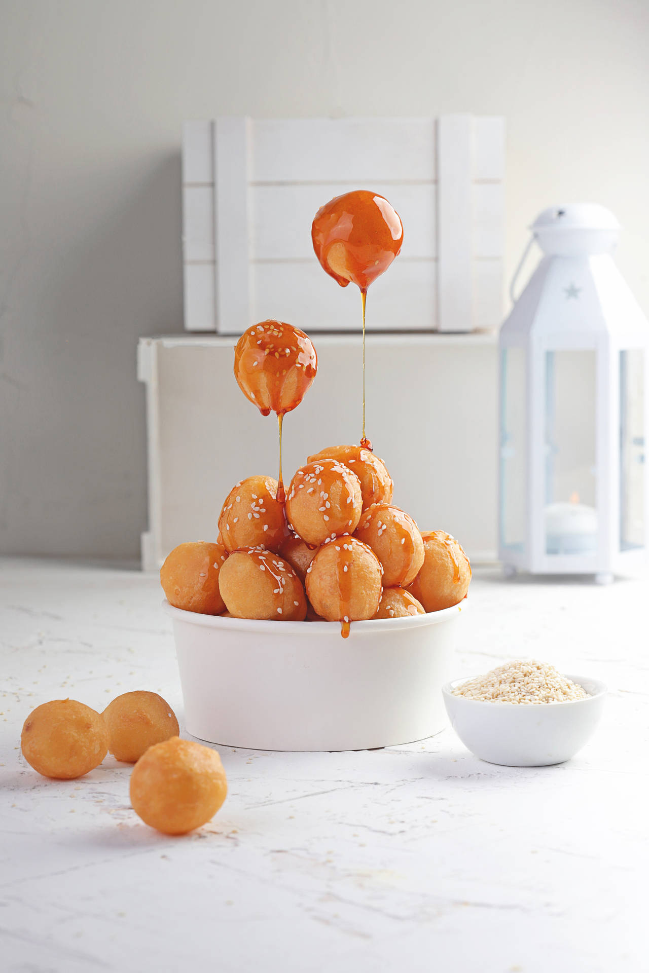 Small Croquembouche Pastries Background