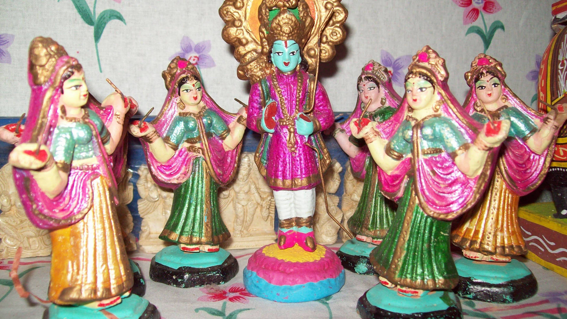 Small Figurine Of Krishna 4k Background
