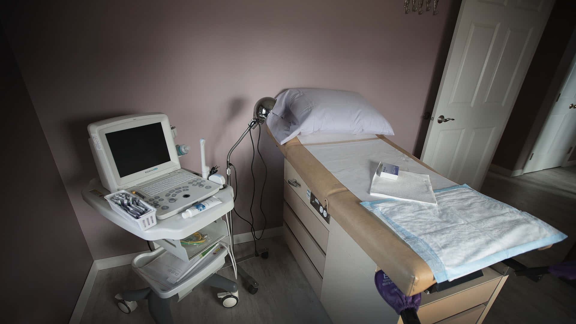 Small Hospital Bed With Medical Instrument